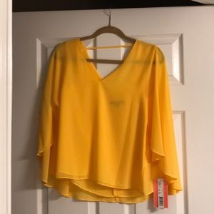 Gianni Bini mustard yellow Deborah blouse
